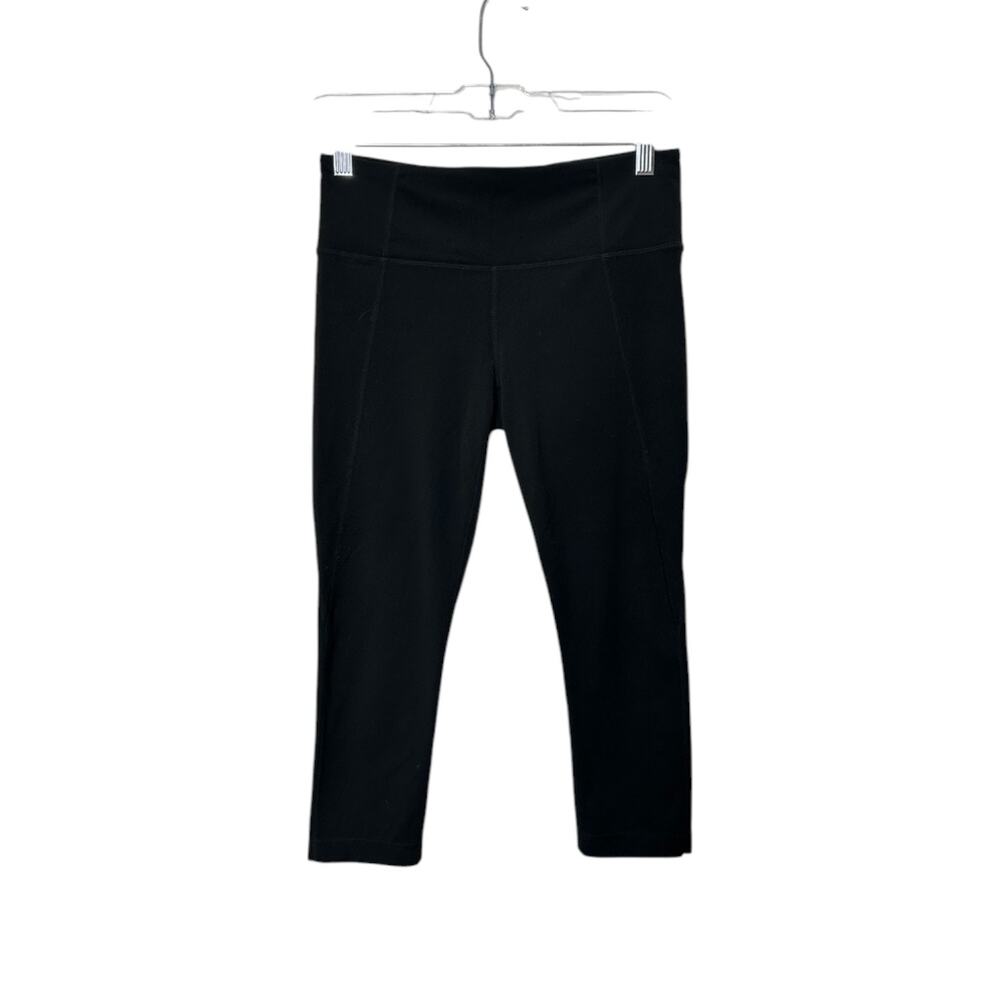 Athleta Black Mid Rise Salutation Capri Women's Small